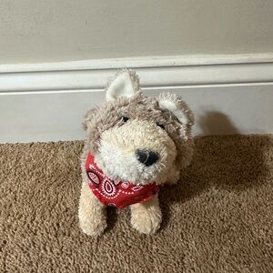 Douglas Plush Coyote Red Bandana Small Stuffed Animal Sitting 1793.1